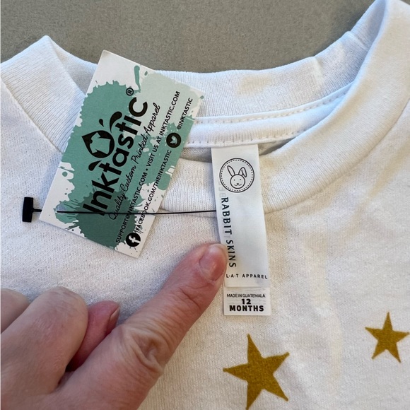 ONE 1st Birthday Party T-shirt, white with gold, 12m - Picture 3 of 4